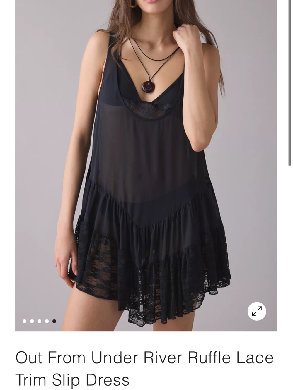 Out From Under Ruffle Lace Trim Slip Dress